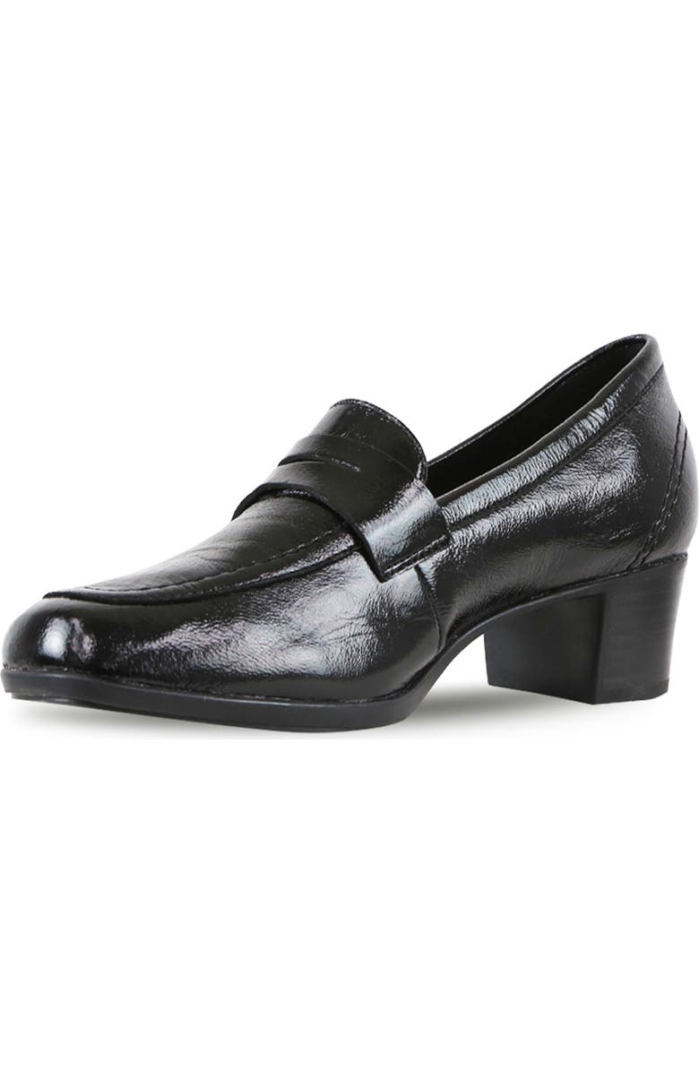 Munro Ellis Penny Loafer Pump, Alternate, color, Black Patent Leather