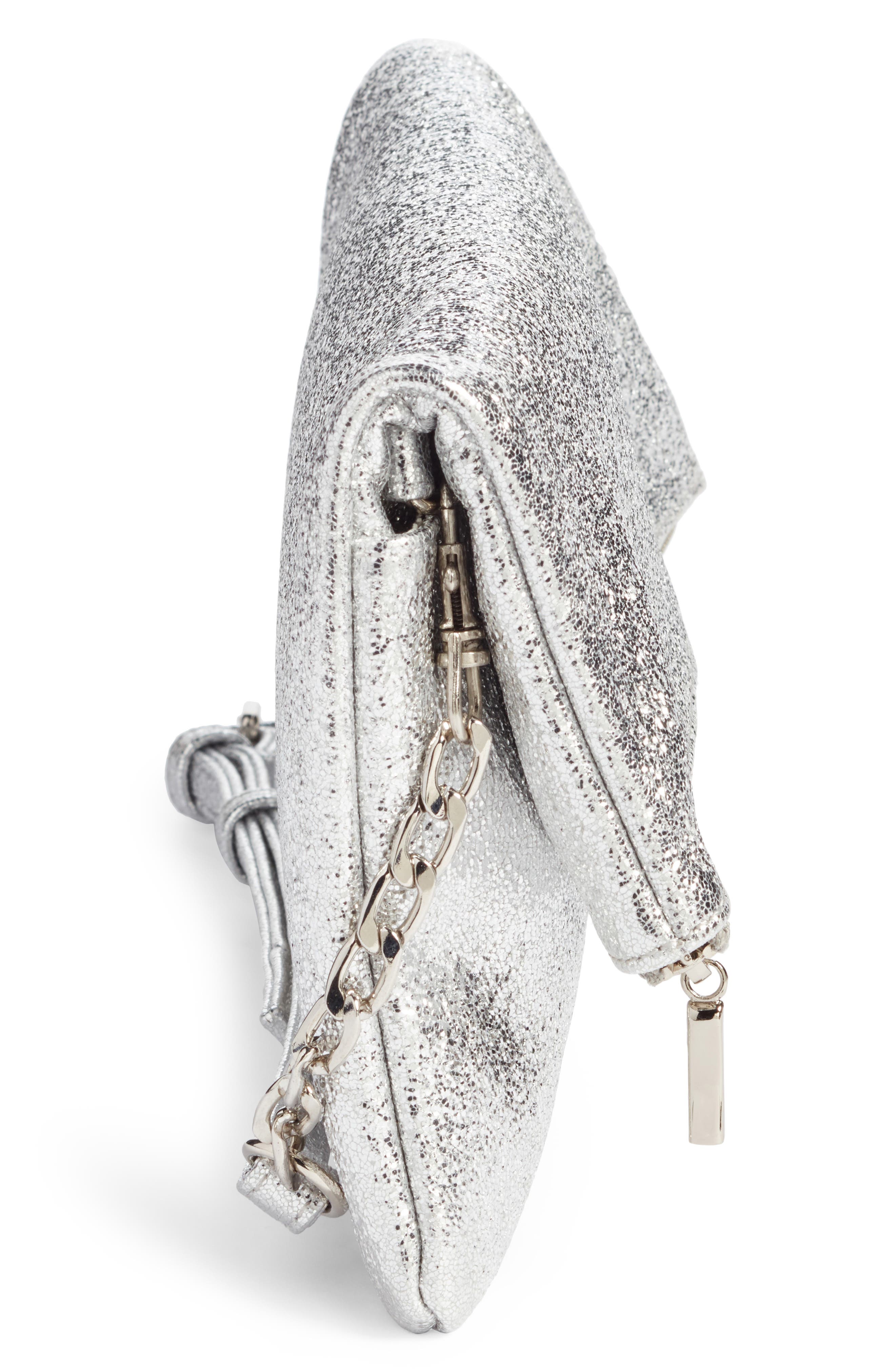 Sole Society Maci Crinkle Faux Leather Foldover Clutch, Alternate, color, 