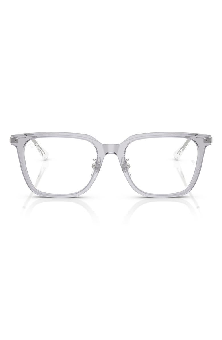 Ray-Ban 52mm Square Optical Glasses, Main, color, Grey Havana