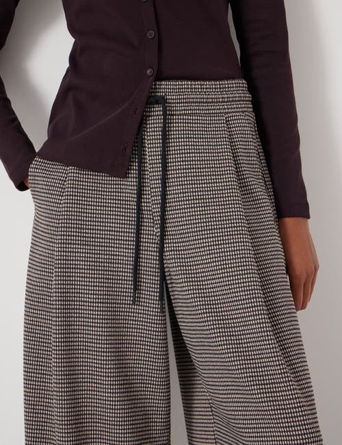 Hush Check Wide Leg Jersey Pants In Gray