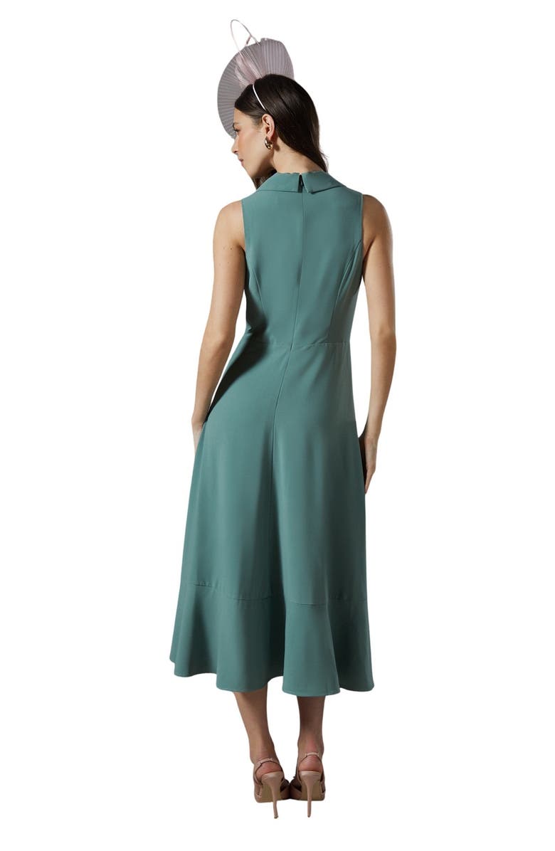 Coast Shawl Collar Ruffle Hem Midi Dress, Alternate, color, Sage