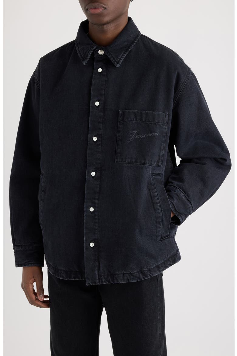 La Chemise Boulanger Oversize Denim Shirt Jacket, Alternate, color, BLACK 990