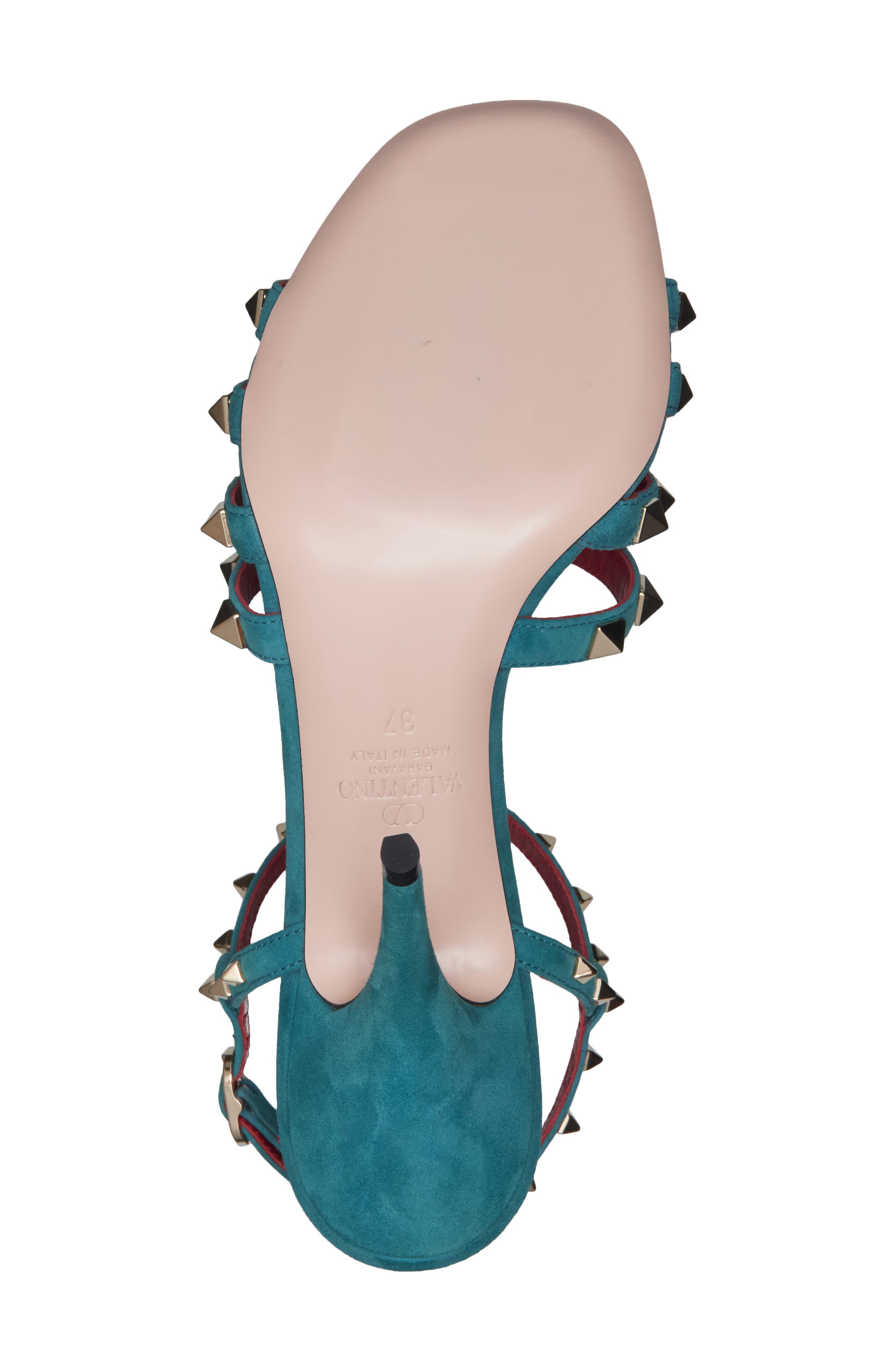 Rockstud Sandal, Alternate, color, TEAL