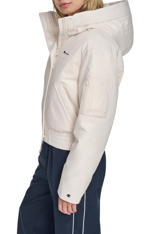 Champion Crop Ski Bomber Jacket In White