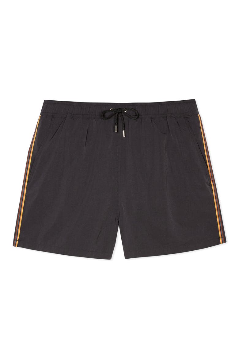 Stripe Swim Trunks, Alternate, color, 79 BLACK