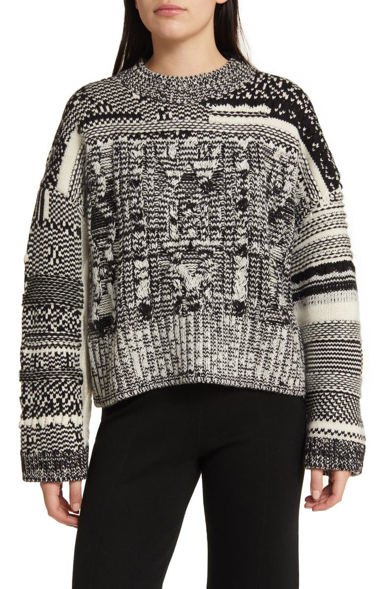 COS Marled Fair Isle Wool & Cashmere Sweater, Main, color, 