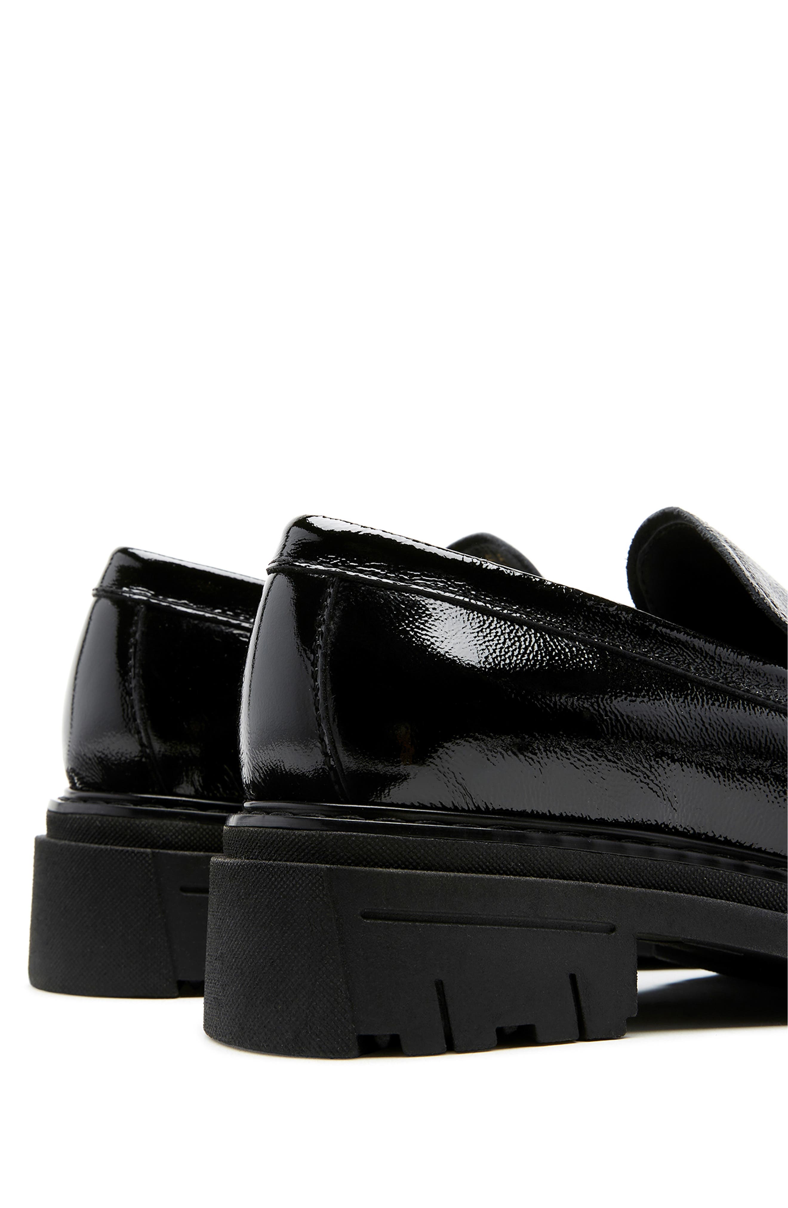 La Canadienne Doe Waterproof Platform Penny Loafer, Alternate, color, Black Patent Leather