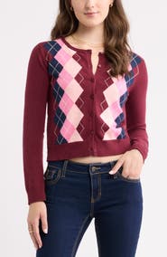 BP. Crewneck Cotton Blend Cardigan