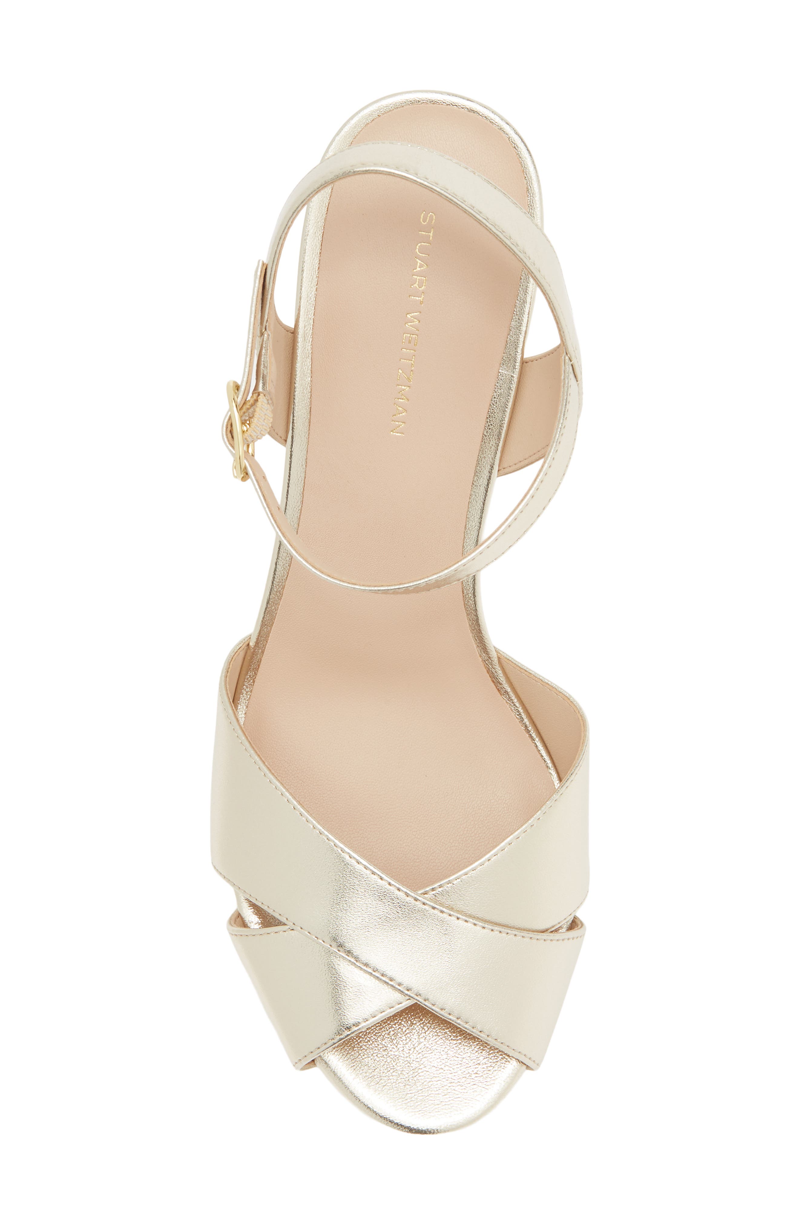 Stuart Weitzman Ivona Platform Sandal, Alternate, color, Platino