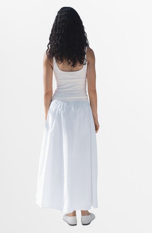 Mango Cotton Midi Skirt With Pleats In White