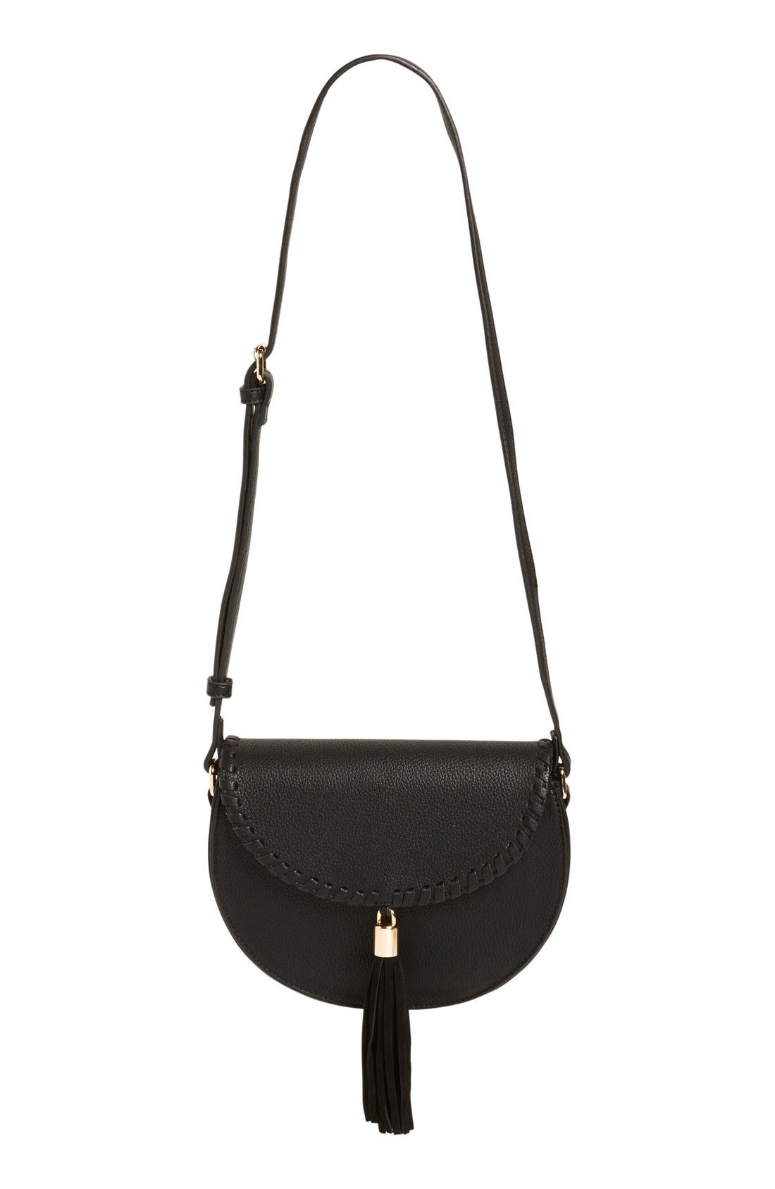 Street Level Tassel Flap Crossbody Bag, Main, color, 