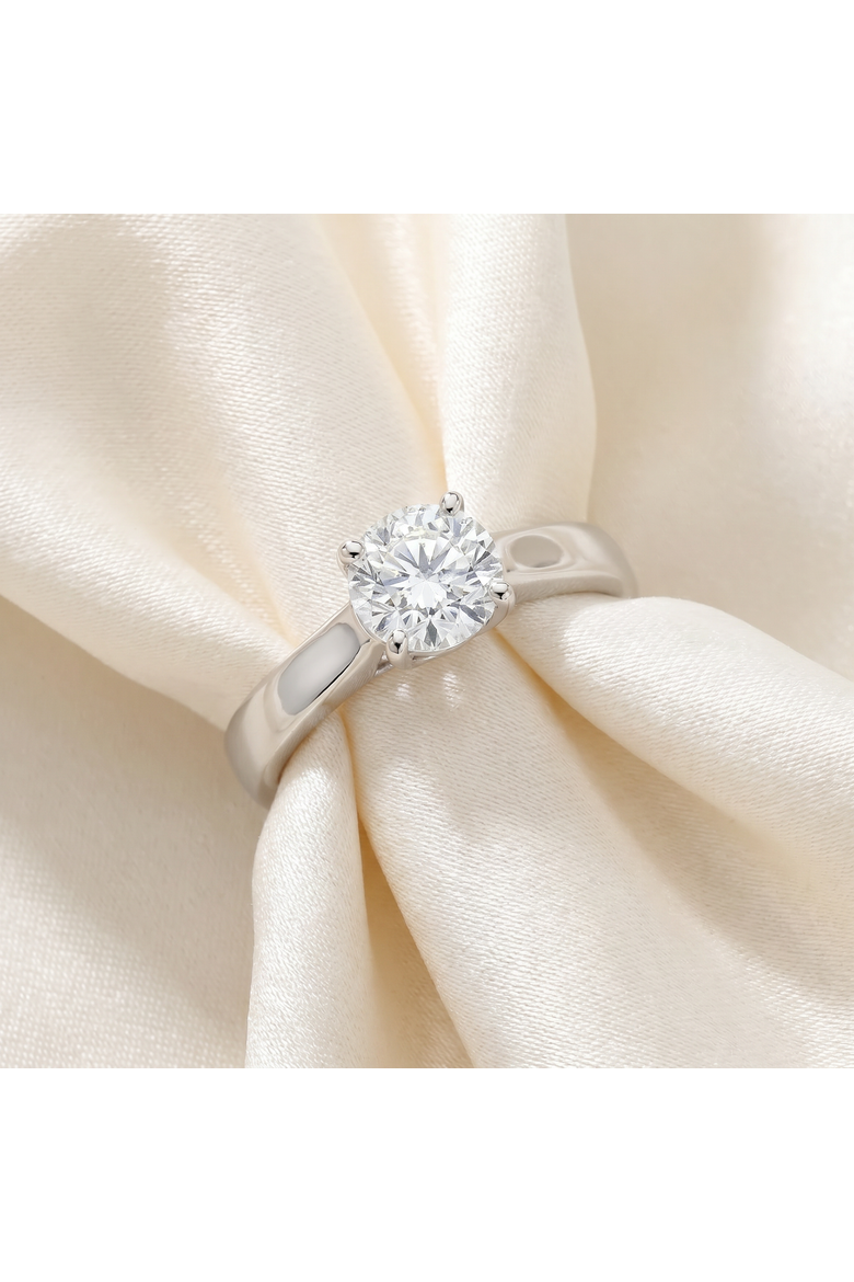 1 Ct Solitaire Round Cut Diamond Engagement Ring 14k Gold Lab Grown, Alternate, color, 14k White Gold
