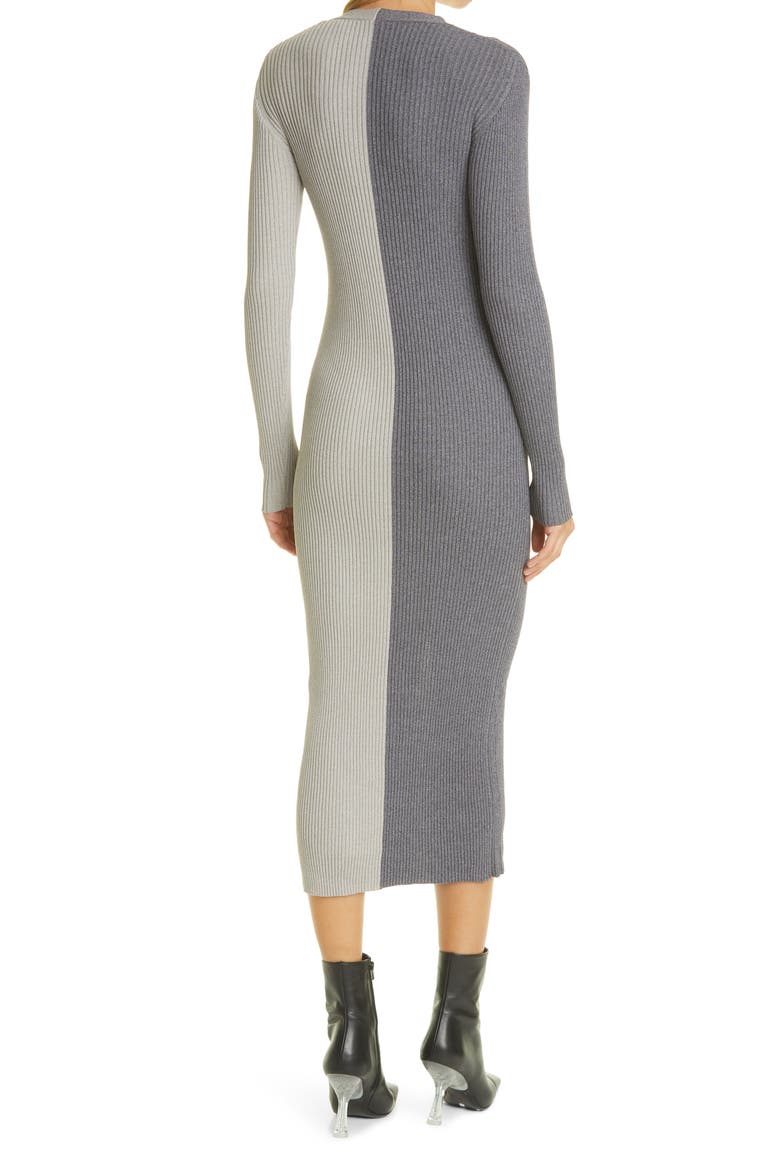 Shoko Colorblock Sweater Dress, Alternate, color, HEATHER GREY/ CHARCOAL