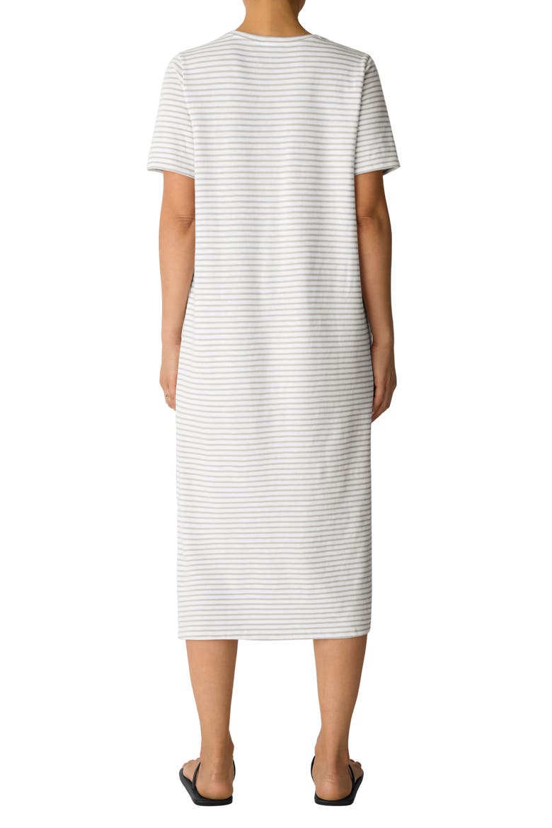 Stripe T-Shirt Midi Dress, Alternate, color, CHALK
