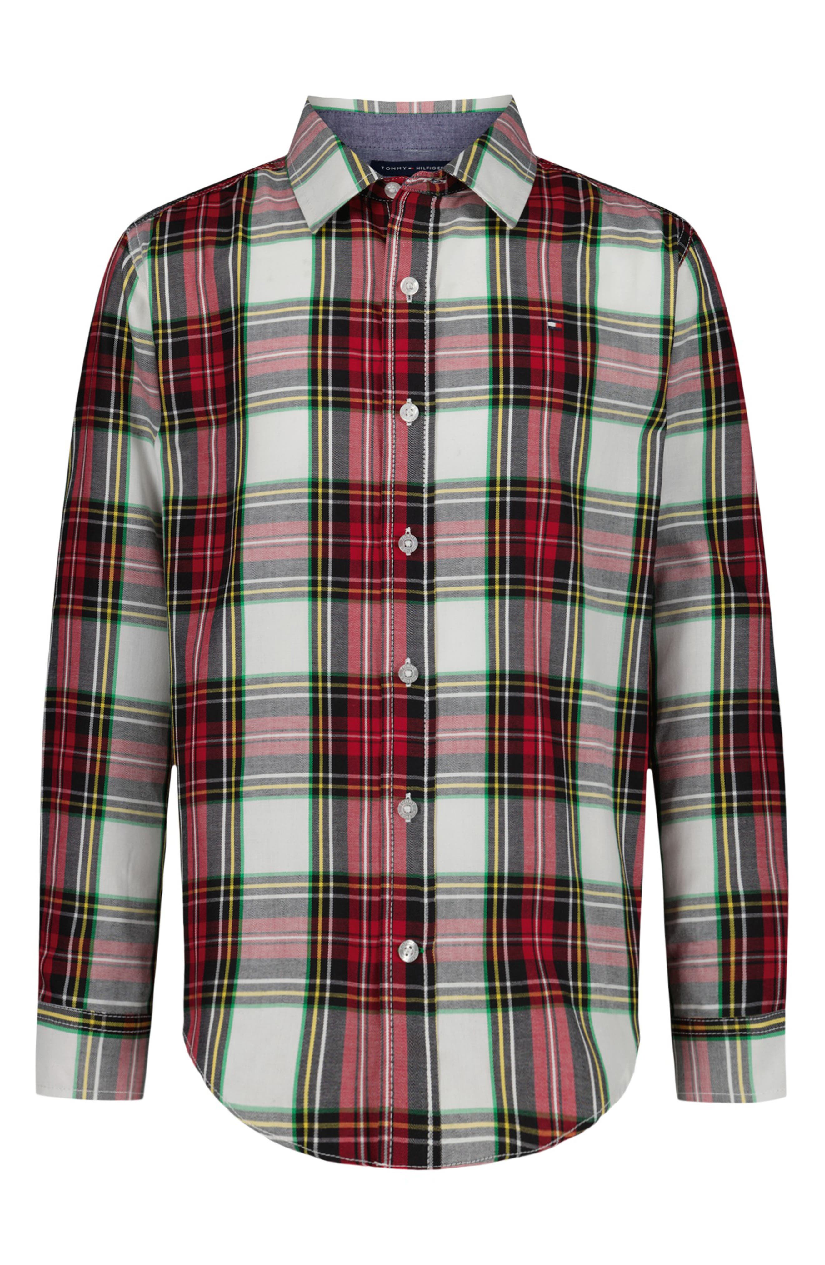Tommy Hilfiger Kids' Festive Long Sleeve Button-Up Shirt
