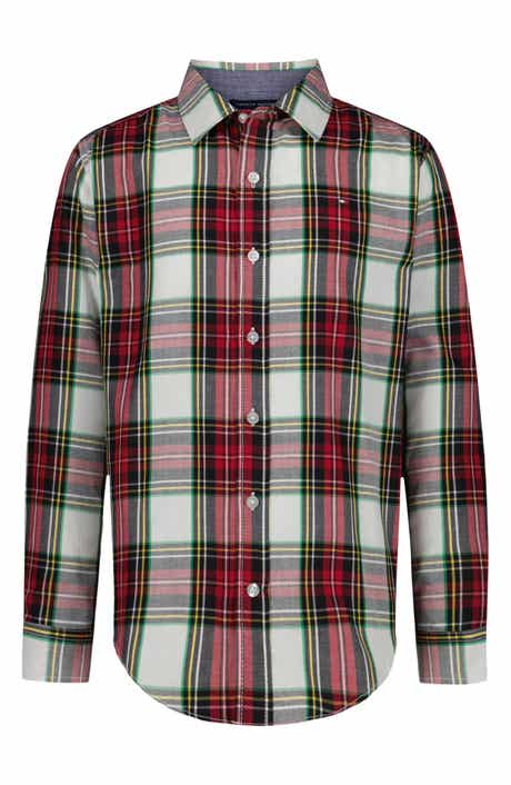 Tommy Hilfiger Kids' Festive Long Sleeve Button-Up Shirt