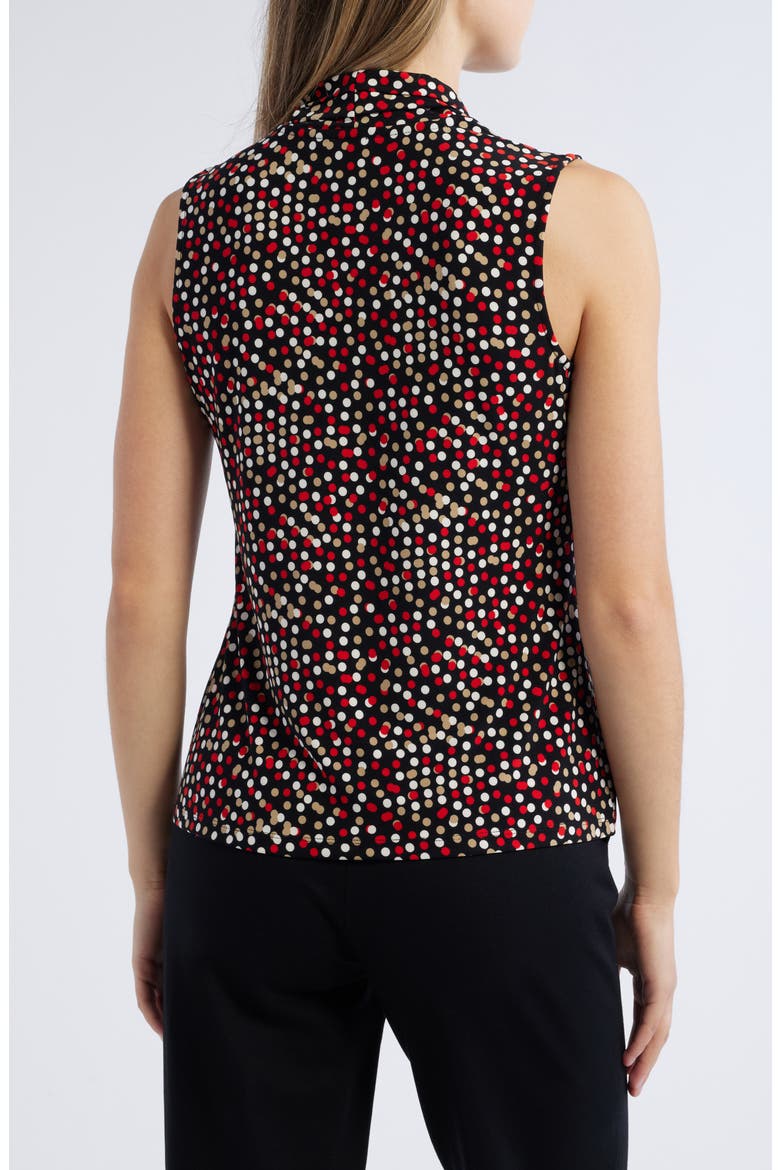 Polka Dot Triple Pleat Sleeveless Top, Alternate, color, ANNE BLACK MULTI