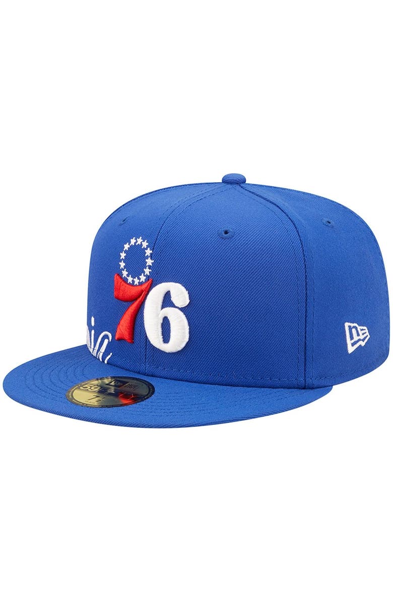 New Era Men's New Era Royal Philadelphia 76ers Side Split 59FIFTY Fitted Hat, Alternate, color, Royal