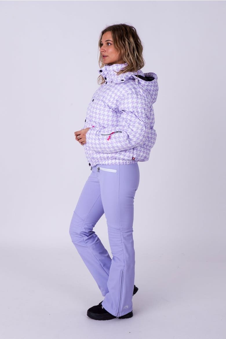 Chic Puffer Jacket - Houndstooth, Alternate, color, Purple