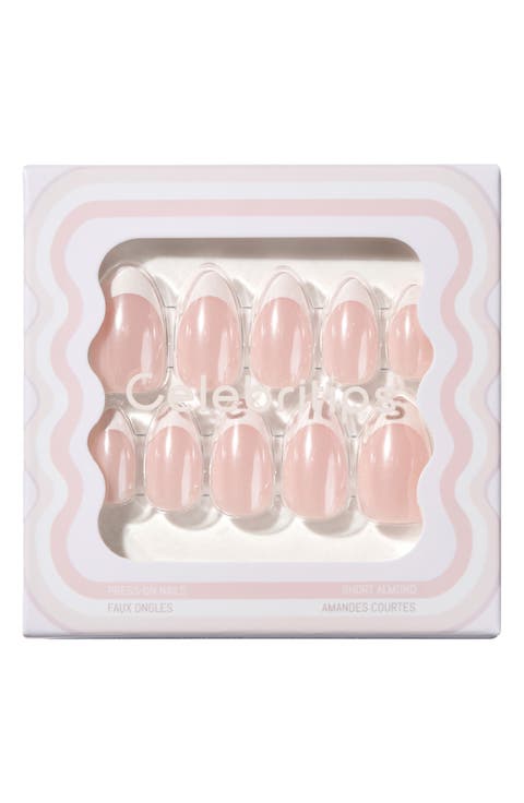 3D Sparkling Berry Short Almond Press-On Nails