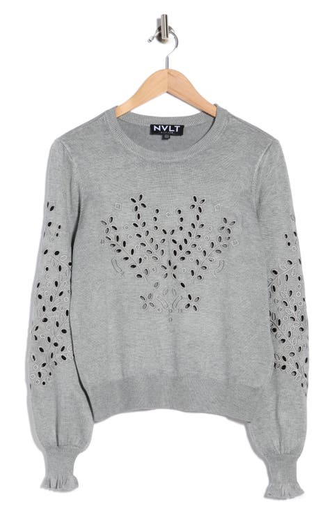 Eyelet Embroidered Sweater