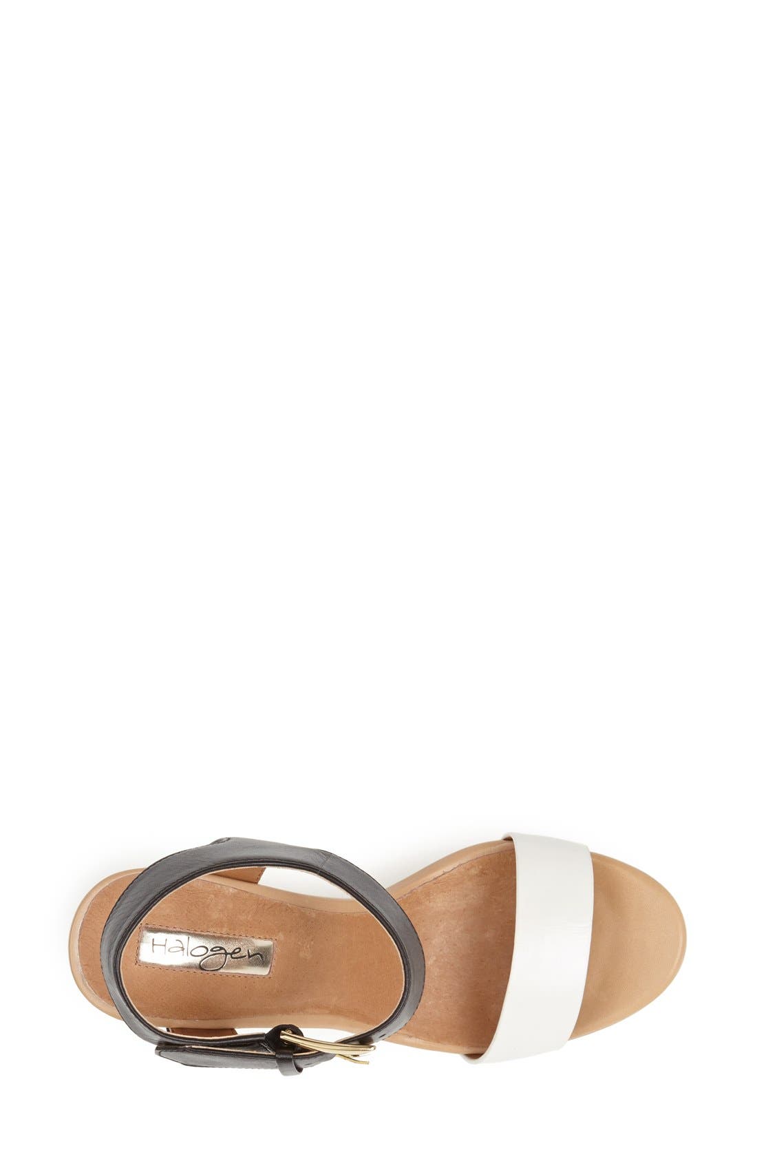 HALOGEN JANAE WEDGE SANDAL, Alternate, color, WHITE/BLACK
