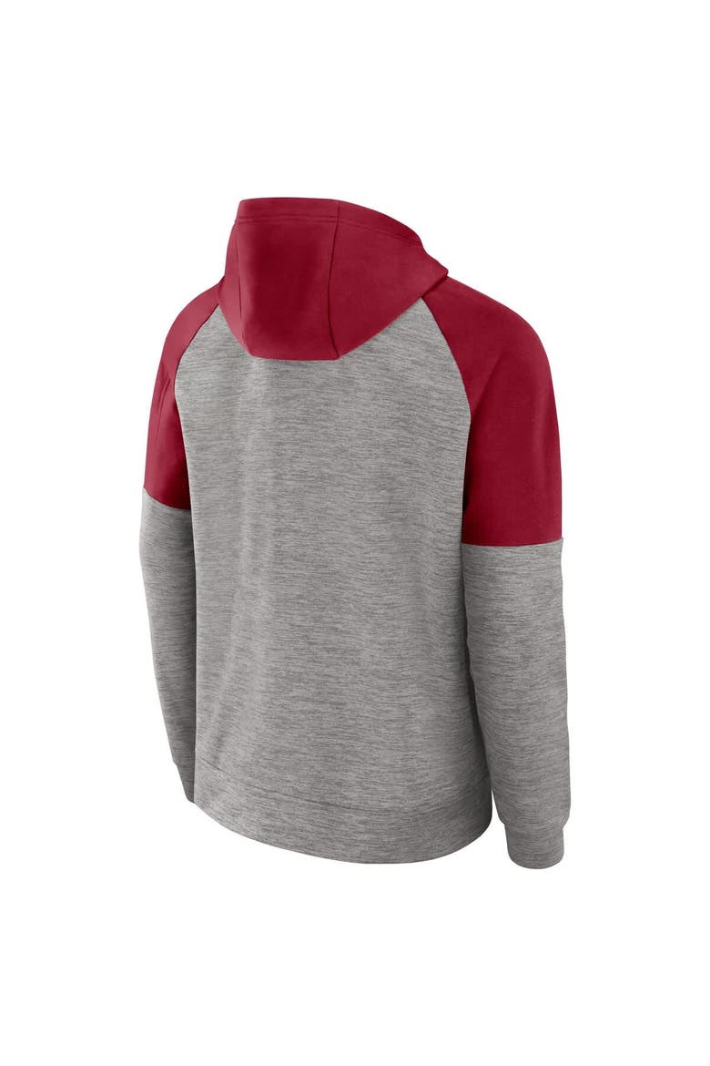 Men's Jordan Brand Heather Gray Oklahoma Sooners Fitness Raglan Performance Full-Zip Hoodie, Alternate, color, Heather Gray