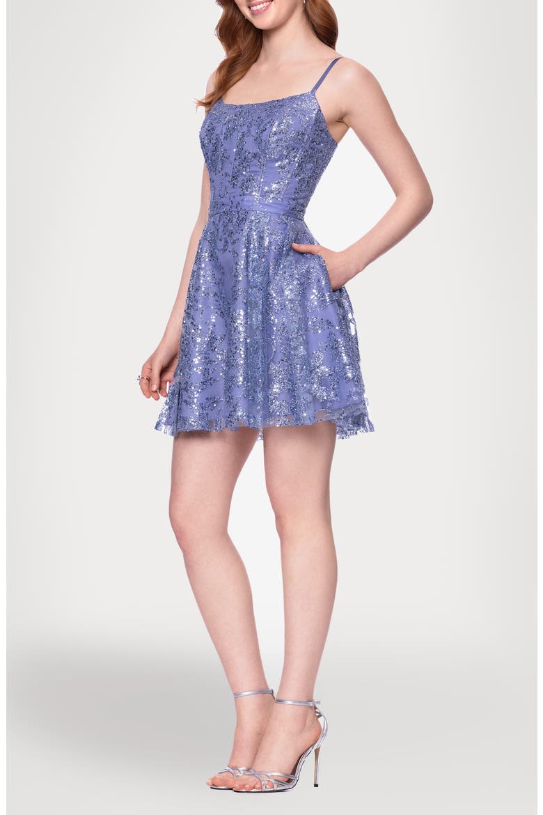 Sequin Minidress, Alternate, color, PERIWINKLE