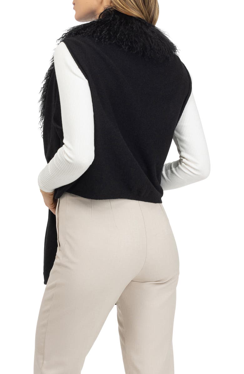 GORSKI Select Cashmere And Merino Wool Blend Vest With Select Genuine Shearling Trim, Alternate, color, Black