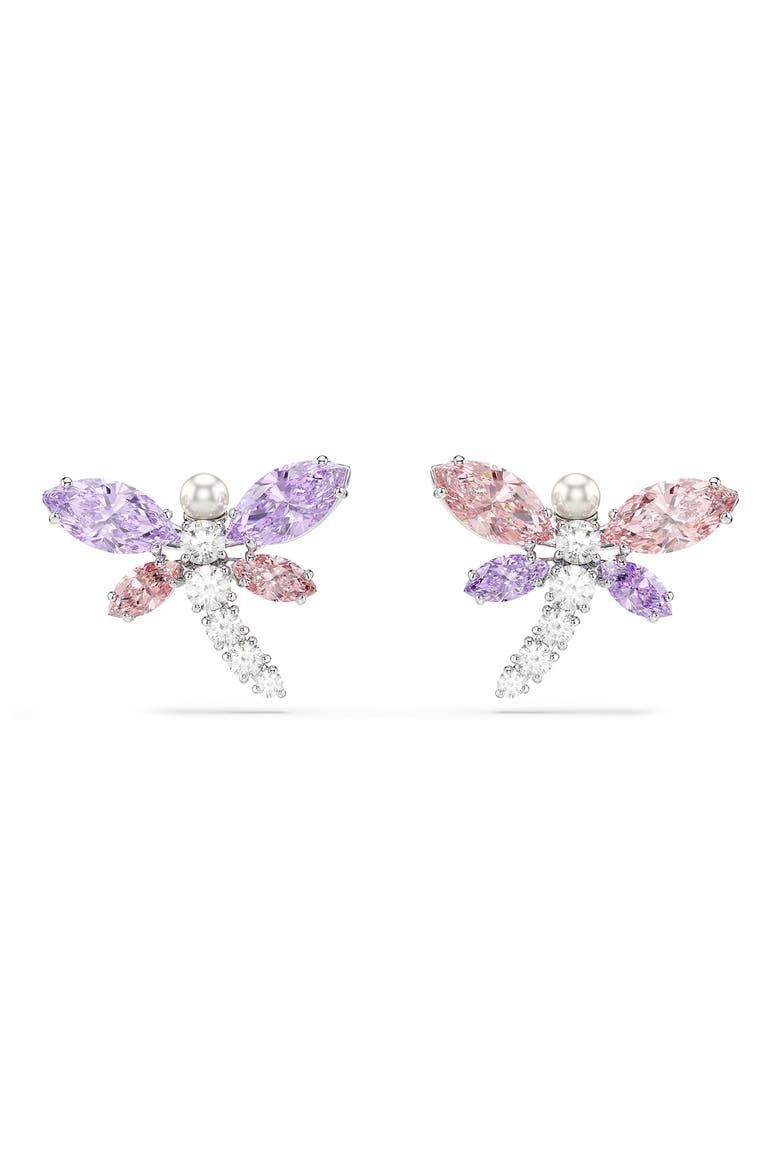 x Ariana Grande Multicolor Crystal Stud Earrings, Alternate, color, SILVER/ MULTI