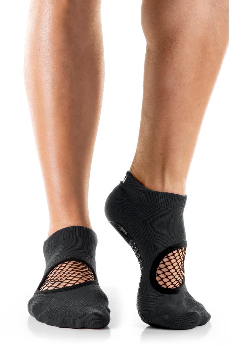 Phish Net Assorted 2-Pack Closed Toe Grip Ankle Socks, Alternate, color, CHARCOAL-PINK