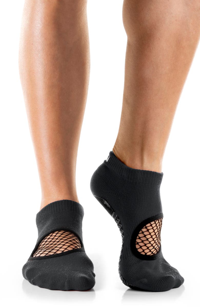 Arebesk Phish Net Assorted 2-Pack Closed Toe Grip Ankle Socks, Alternate, color, Charcoal-Pink