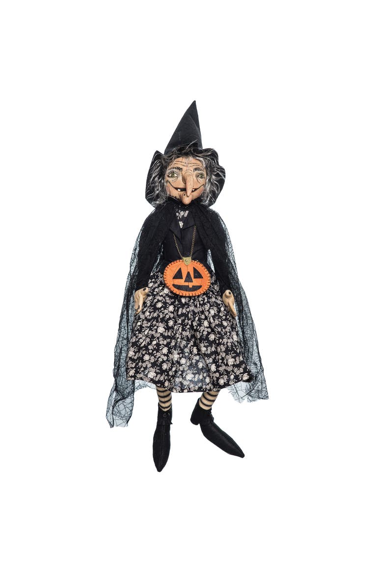 Hazel Witch Halloween Joe Spencer Gathered Traditions Figurine, Main, color, Black