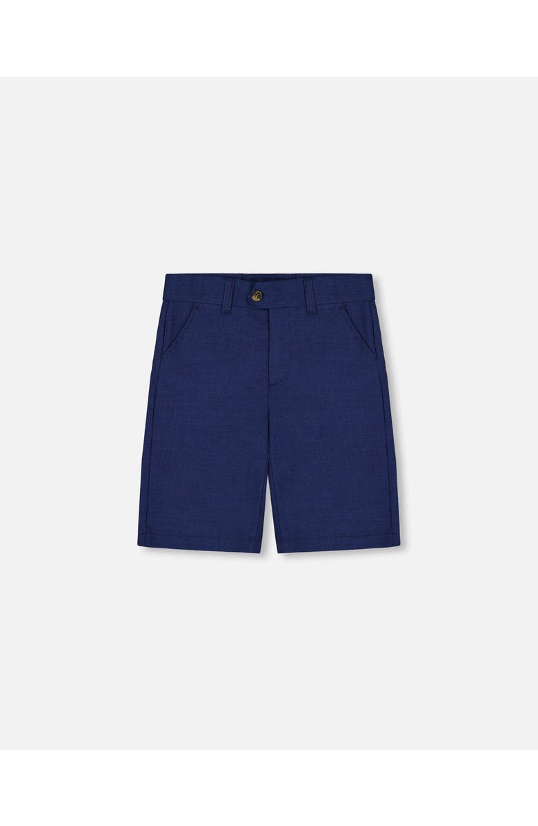 Deux par Deux Boy's Slant Pocket Bermuda Shorts Navy Blue, Main, color, Navy Blue Striped