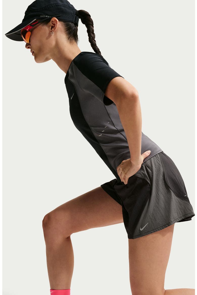 Water Repellent Running Shorts, Alternate, color, BLACK/ IRON GREY