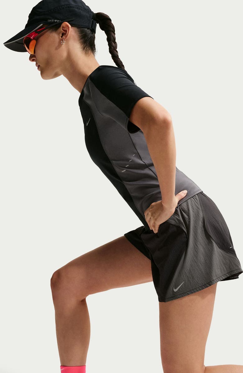 Nike Water Repellent Running Shorts, Alternate, color, Black/ Iron Grey