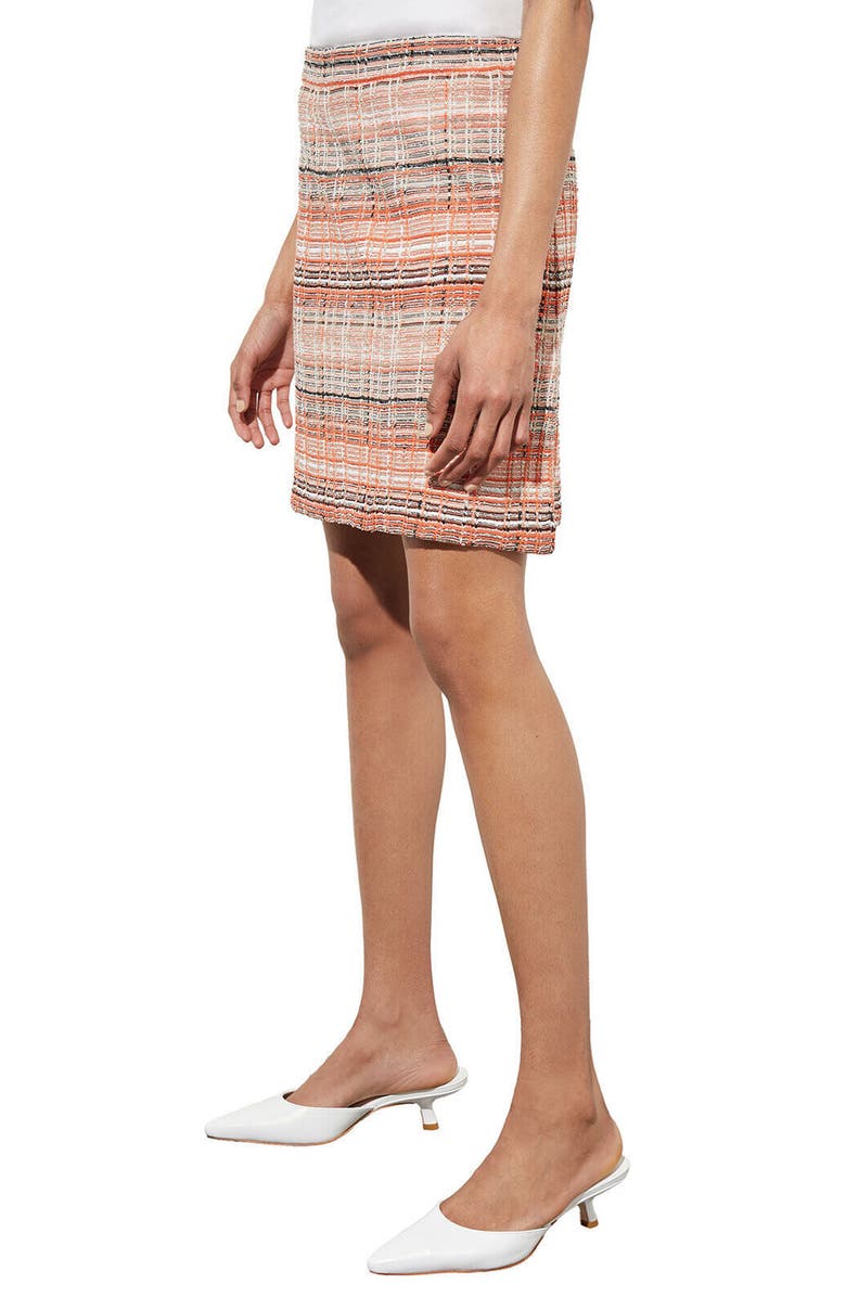 Ming Wang Bouclé Knit A-Line Miniskirt, Alternate, color, Vermillion/Java/Limestone
