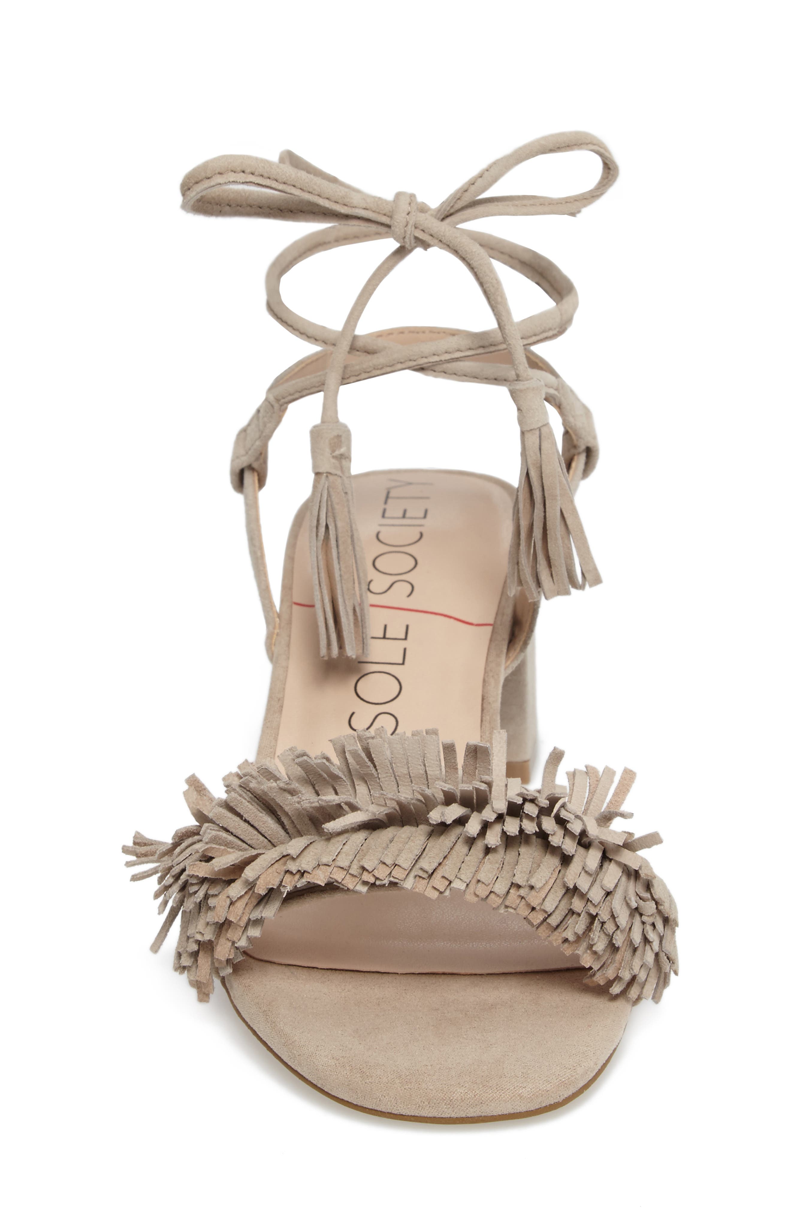 Sole Society Sera Wraparound Fringe Sandal, Alternate, color, 