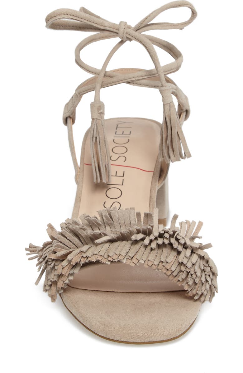 Sole Society Sera Wraparound Fringe Sandal, Alternate, color,