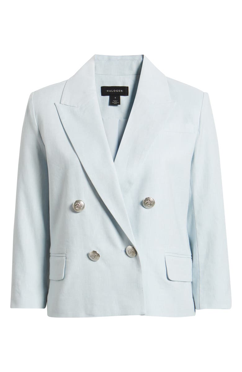 Halogen<sup>®</sup> Double Breasted Crop Blazer, Main, color, Airy Blue
