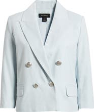 Halogen® Double Breasted Crop Blazer