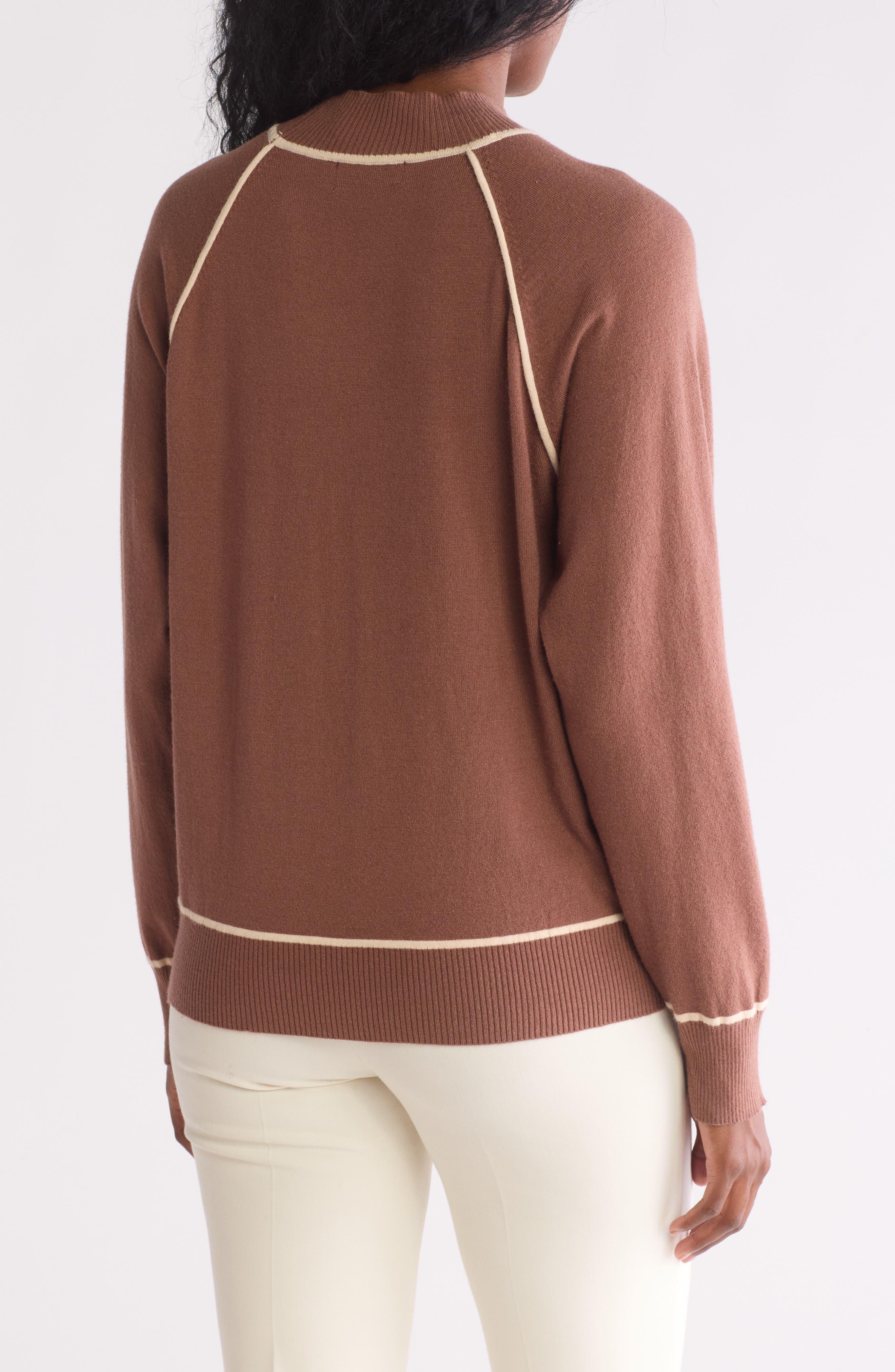Tipped Dolman Sleeve Sweater - image 2
