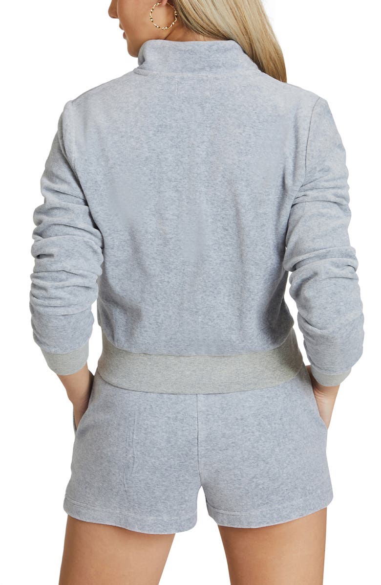 Juicy Couture Mock Neck Velour Zip Jacket, Alternate, color,