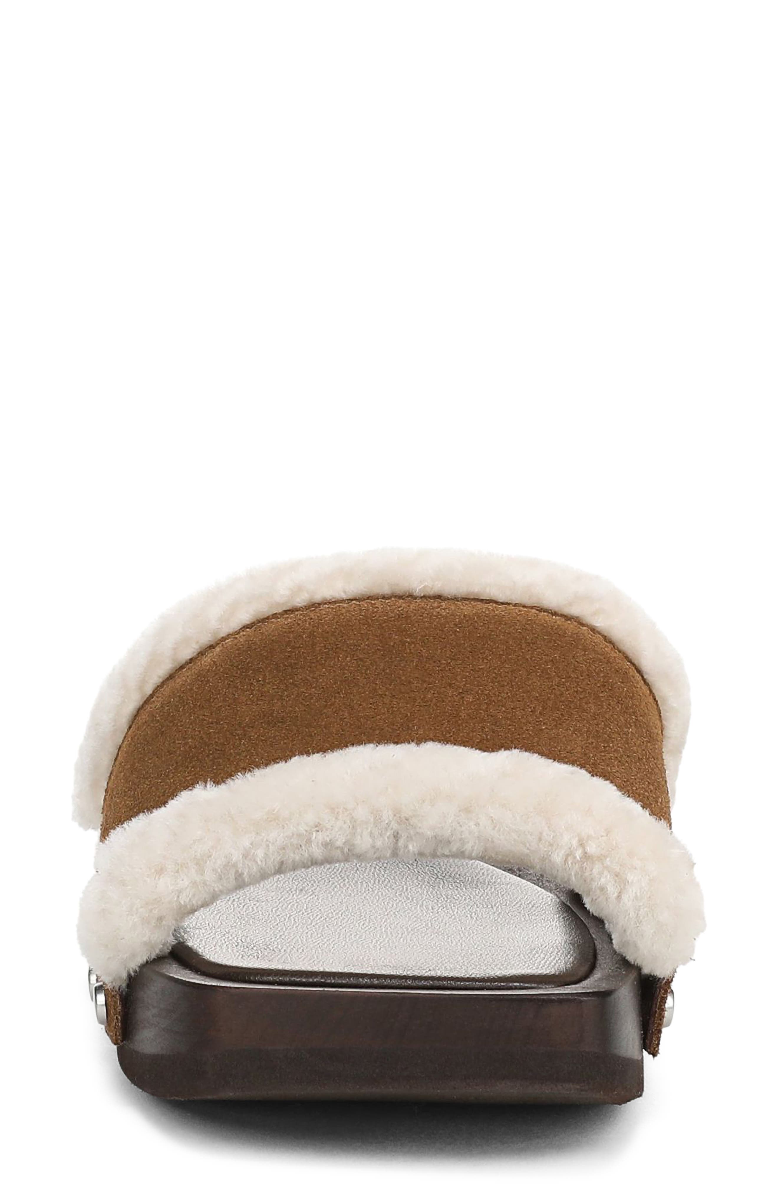 Barbara Genuine Shearling Slide Sandal, Alternate, color, ELMWOOD