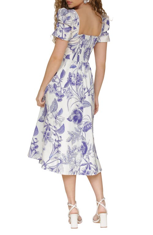 AVEC LES FILLES AVEC LES FILLES BOTANICAL PRINT CORSET BODICE STRETCH COTTON MIDI DRESS