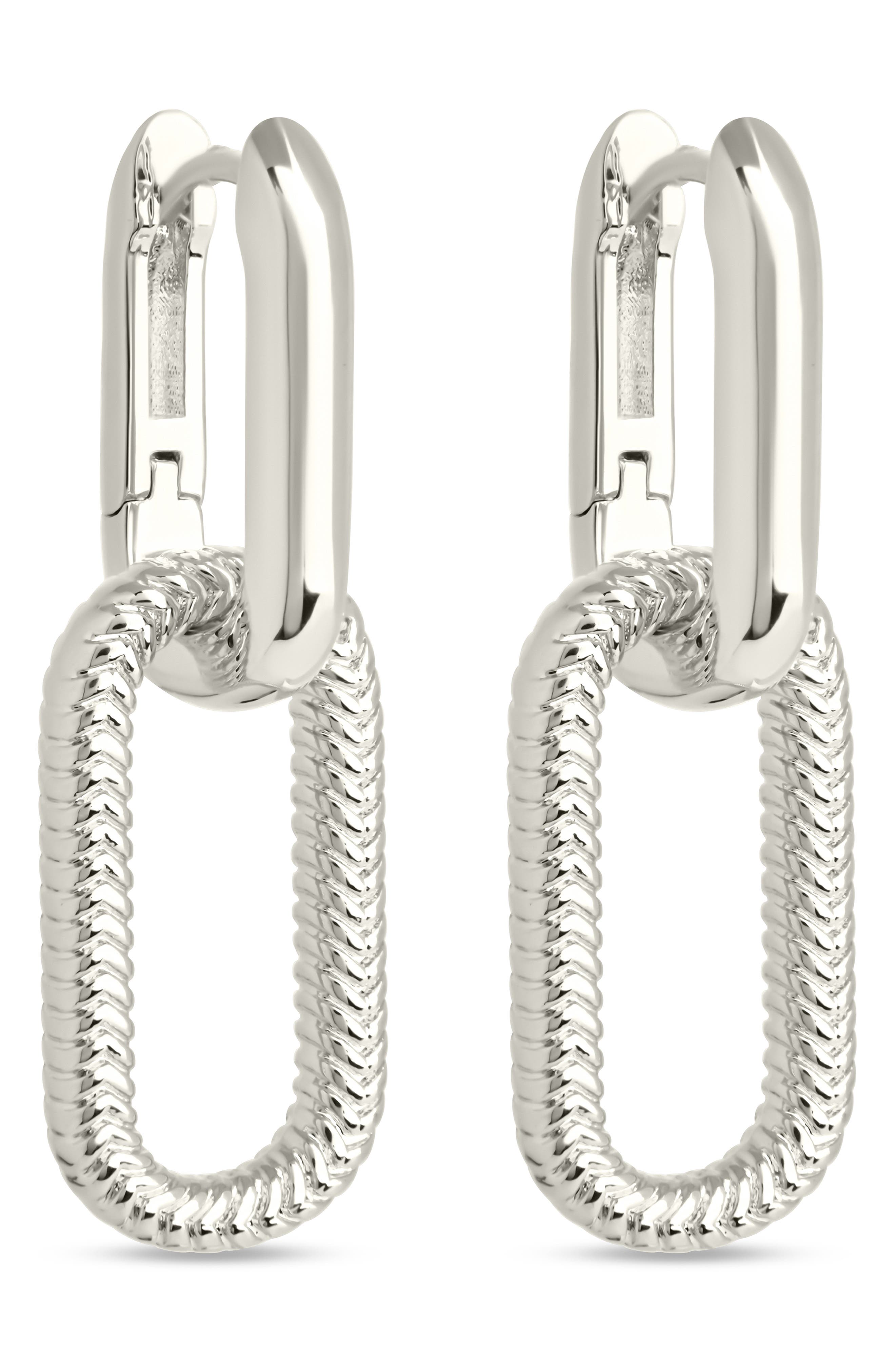 Sable Cubic Zirconia Link Drop Earrings