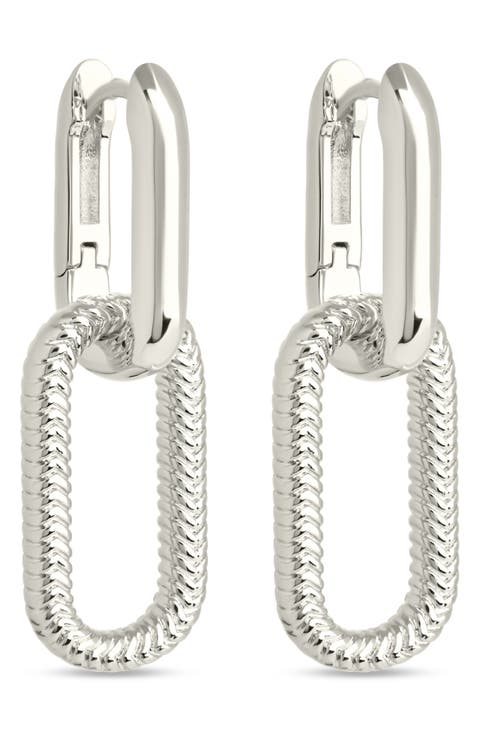 Sable Cubic Zirconia Link Drop Earrings