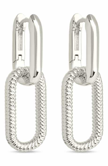 Sable Cubic Zirconia Link Drop Earrings