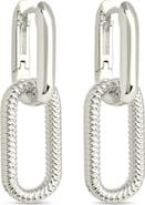 Sterling Forever Sable Cubic Zirconia Link Drop Earrings