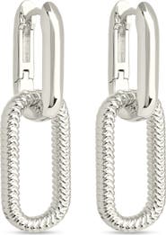 Sterling Forever Sable Cubic Zirconia Link Drop Earrings